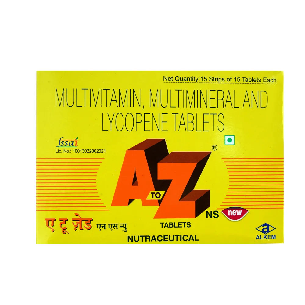 A to Z NS+ Daily Multivitamin Tablets – Zinc & Vitamin C for Immunity, B-Complex & Essential Nutrients for Energy & Wellness