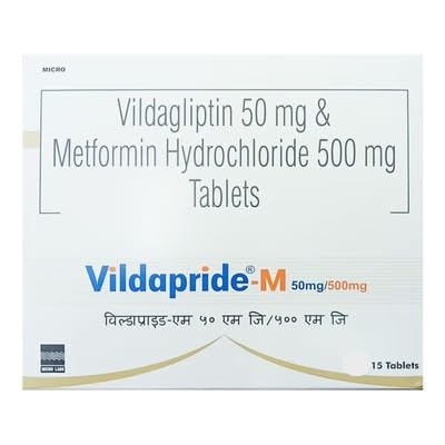 Vildapride-M 50mg/500mg - Strip of 15 Tablets