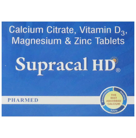 Supracal HD Tablet with Calcium, Vitamin D3, Magnesium & Zinc | For Bone & Teeth Health