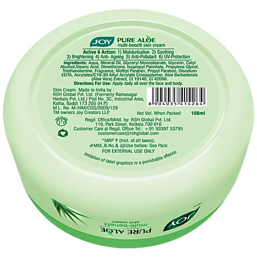 Joy Pure Aloe Multi Benefit Skin Cream, 100 ml