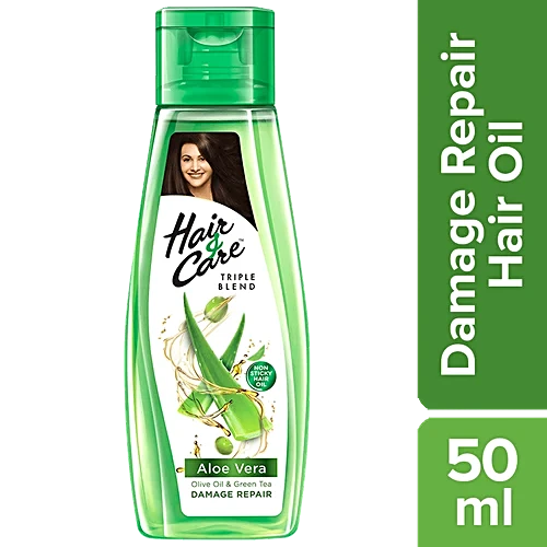 Hair & Care Non-sticky Hair Oil with Fruits - For Damage Repair, Olive Oil & Green Tea, Classic Fragrance, 50 ml