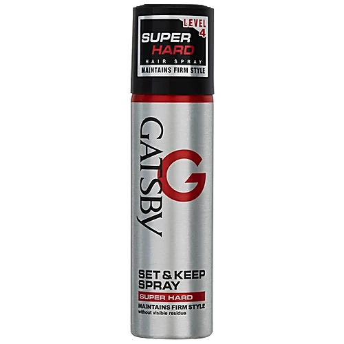 Gatsby Hair Spray Set & Keep - Super Hard, Maintains Firm Style, 66 ml