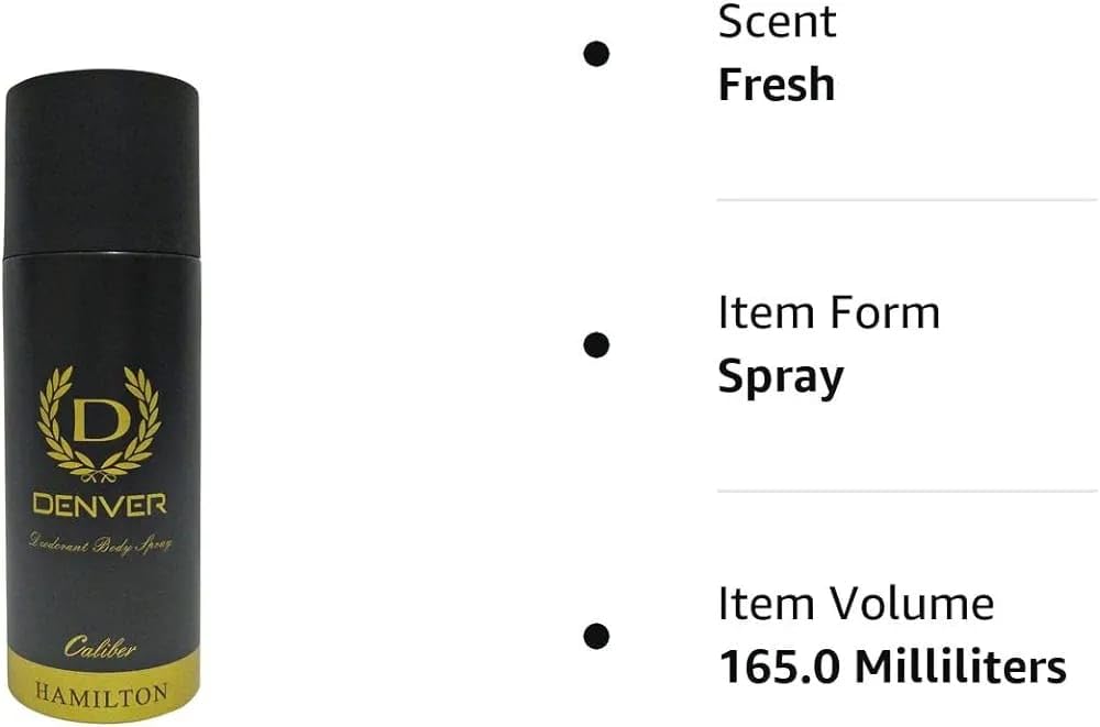 DENVER Caliber Deodorant - 165ML | Long Lasting Body Deo Spray Everyday use for Men