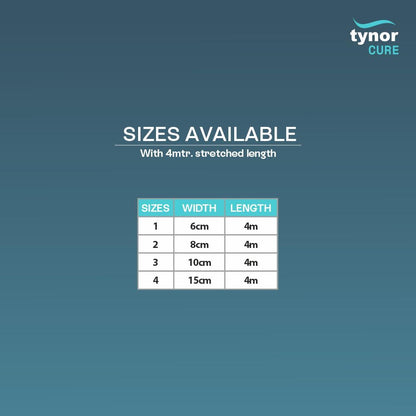 Tynor Tynocrepe, Cotton Bandage | Elastic Crepe Bandage for Compression, Support & Injury Care | Garam Patti for Hand, Knee, Leg & Wrist | 1 Unit (Beige, 8cm x 4m)