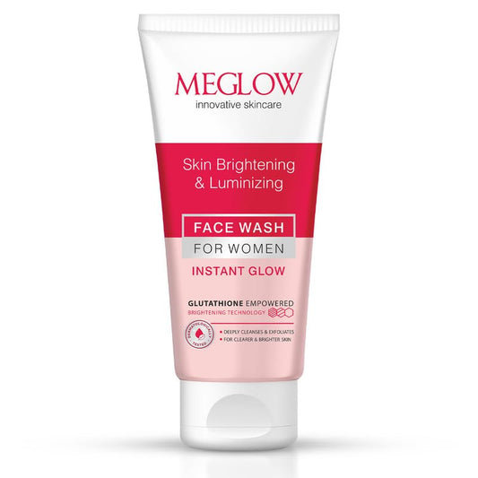 Meglow Women Facewash for Instant Glow & Deep Cleansing | Enriched with Vitamin C & Aloe Vera for Bright and Refreshed Skin | Gently Cleanse Dirt & Dead Skin Cells | 70g