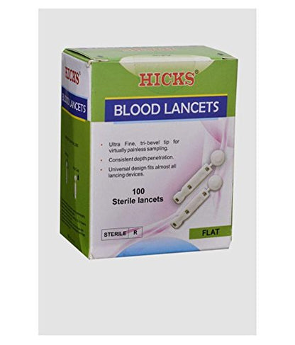 Hicks Flat Lancet for Accuchek (Pack of 100, Multicolor)