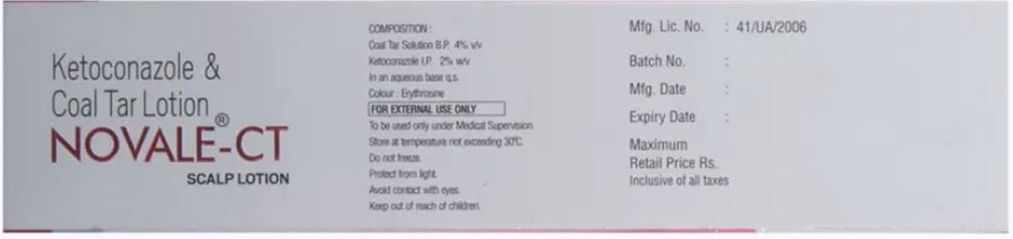 Novale-CT 4% /2% - Bottle of 75ml Scalp Lotion with Ketoconazole
