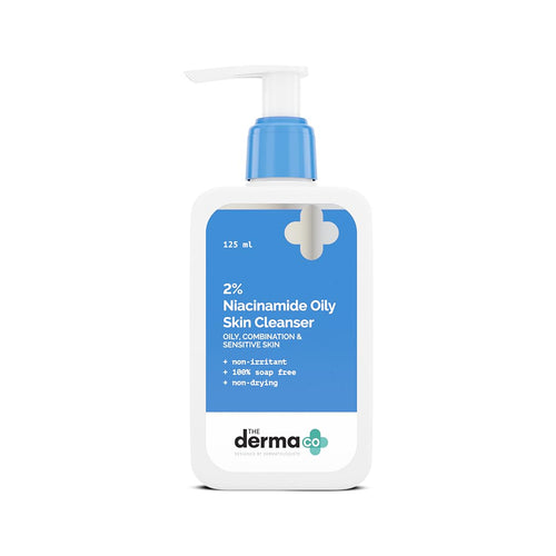 The Derma Co 2% Niacinamide Oily Skin Cleanser for Sensitive, Oily & Combination Skin 125 ml Non-Irritant |