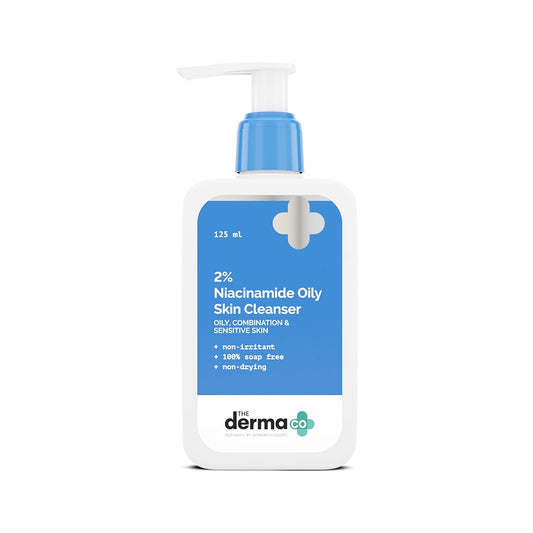 The Derma Co 2% Niacinamide Oily Skin Cleanser for Sensitive, Oily & Combination Skin 125 ml Non-Irritant |
