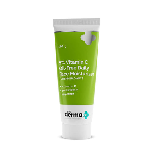 The Derma Co 5% Vitamin C Oil-Free Daily Face Moisturizer for Skin Radiance | For Oily Skin| 100 g