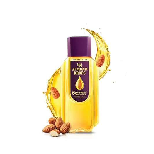 Bajaj Almond Drops Hair Oil, 300ml, 6X Vitamin E, Almond Oil, Light and Non Sticky, Hair Fall Control