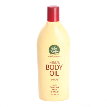 Keo Karpin Ayurvedic Body Oil | Non-Sticky, Sandal Fragranced Herbal Body Oil, Enriched With Olive Oil, Neem And Haldi | l |