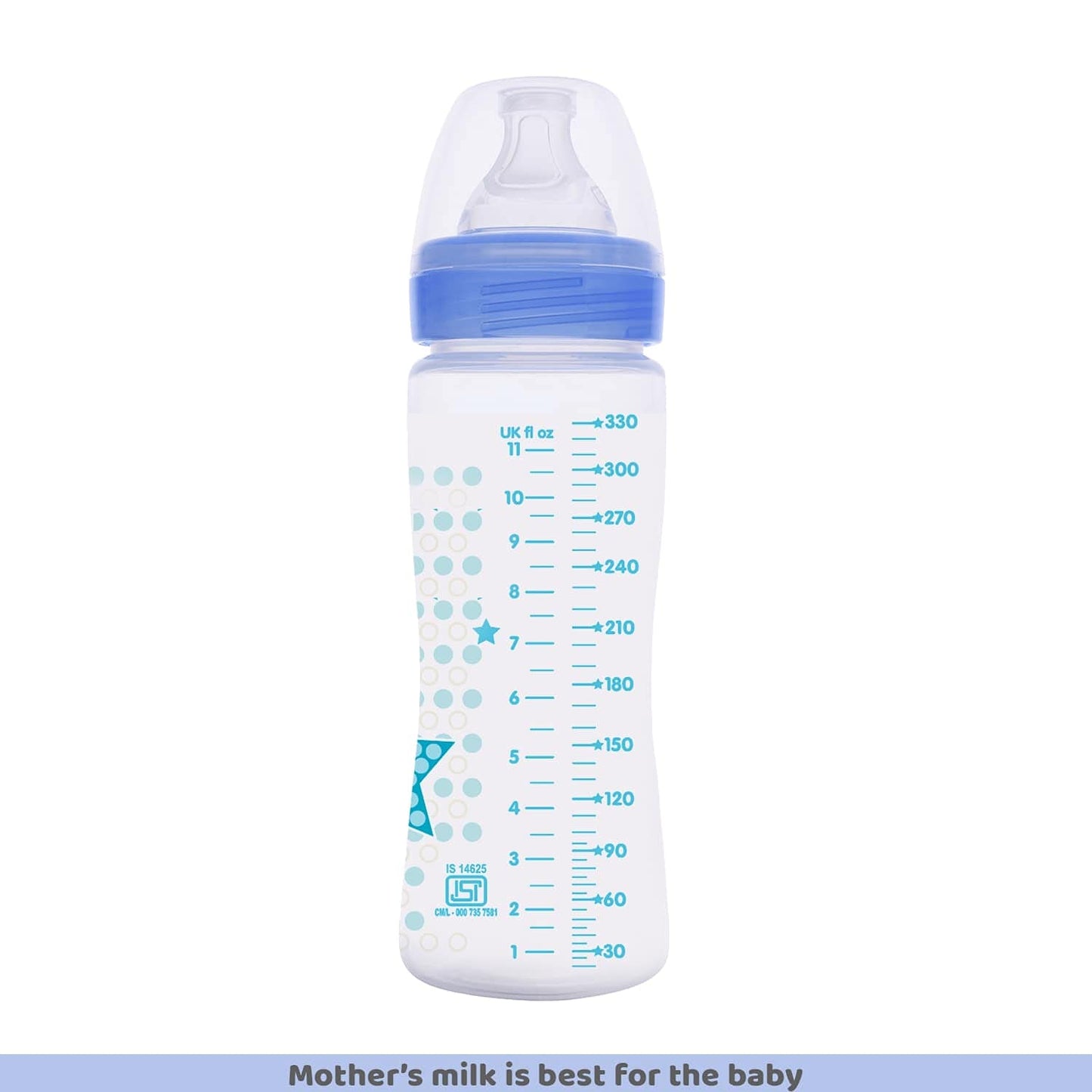 Chicco Well-Being 330 ml Feeding Plastic Bottle, Advanced Anti-Colic System, BPA Free, Hygienic Silicone Teat