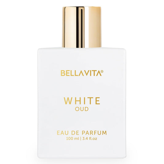BELLAVITA White Oud Unisex | Long Lasting | Perfume for Man & Perfume for Woman | EDP 100ml | Orange, Patchouli, Musk | Oud, Citrus & Spicy Premium Fragrance