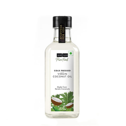 Kapiva Virgin Cold-Pressed Coconut Oil 250ml | 100% Pure, Unrefined, Organic & Edible | For Cooking, Skin & Baby Care, Oil Pulling | Coconut Oil For Hair | Keto Friendly