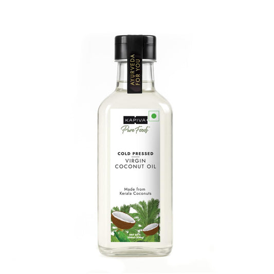 Kapiva Virgin Cold-Pressed Coconut Oil 250ml | 100% Pure, Unrefined, Organic & Edible | For Cooking, Skin & Baby Care, Oil Pulling | Coconut Oil For Hair | Keto Friendly