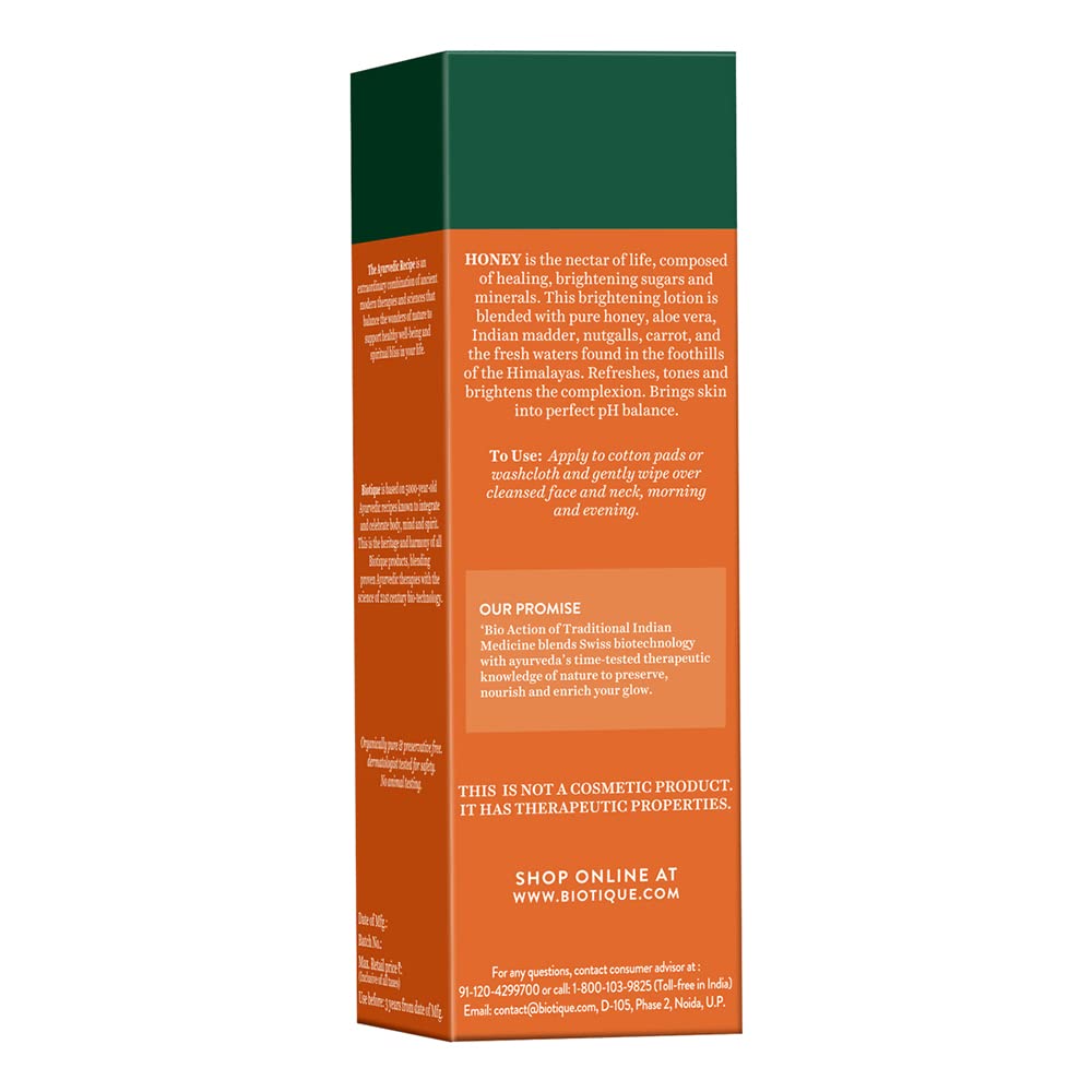 Biotique Honey Water Pore Tightening Brightening Toner with Himalayan Waters