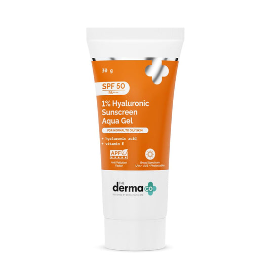 The Derma Co 1% Hyaluronic Sunscreen Aqua Gel SPF 50 PA++++ | 30 g