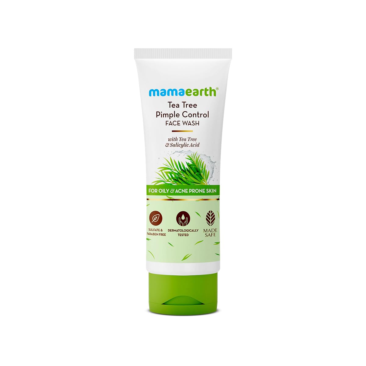 Mamaearth Tea Tree Pimple Control Face Wash with Tea Tree & Salicylic for Oily & Acne-Prone Skin - 100 ml | Controls Oil to Prevent Pimples | Crafted with tea tree & salicylic acid | Made Safe