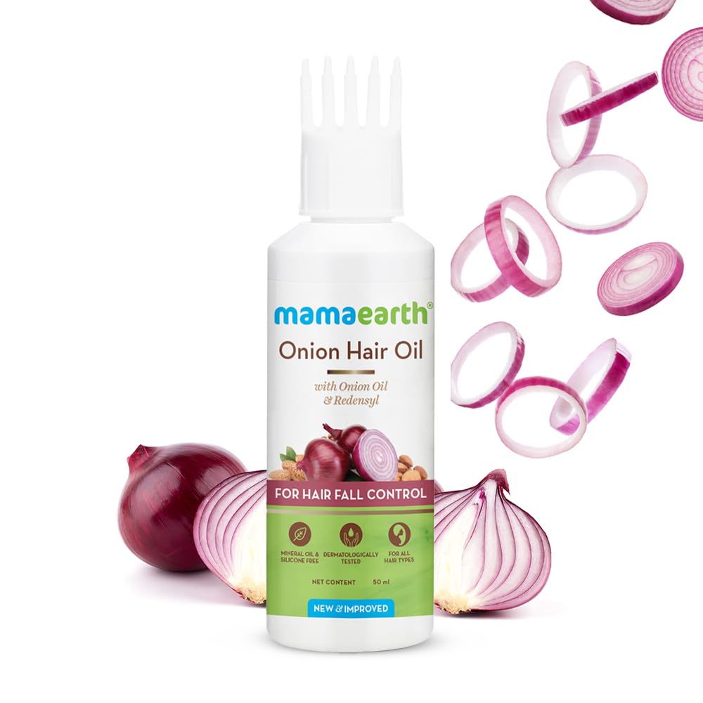 Mamaearth Onion Hair Oil for Hair Growth & Hair Fall Control with Redensyl 50/100 ml