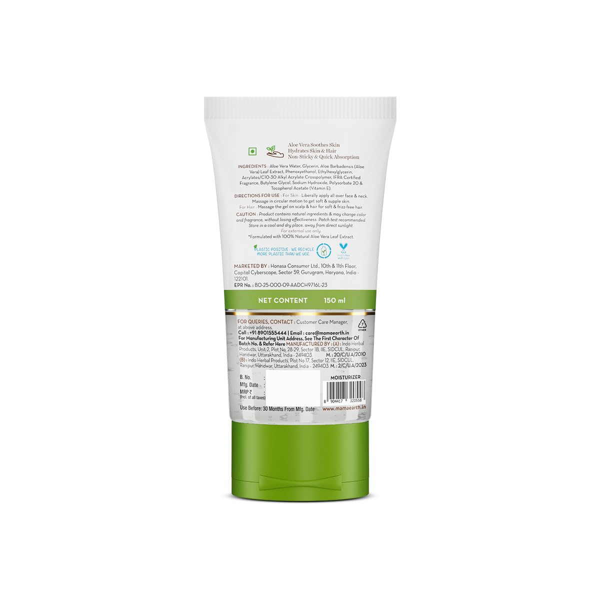 Mamaearth Aloe Vera Gel with 100% Pure & Natural Aloe Vera & Vitamin E for Skin & Hair |100ml