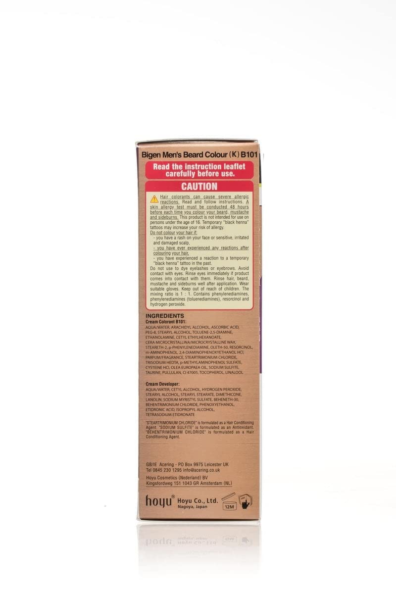 Bigen Mens Beard Colour Natural Black B101 40G