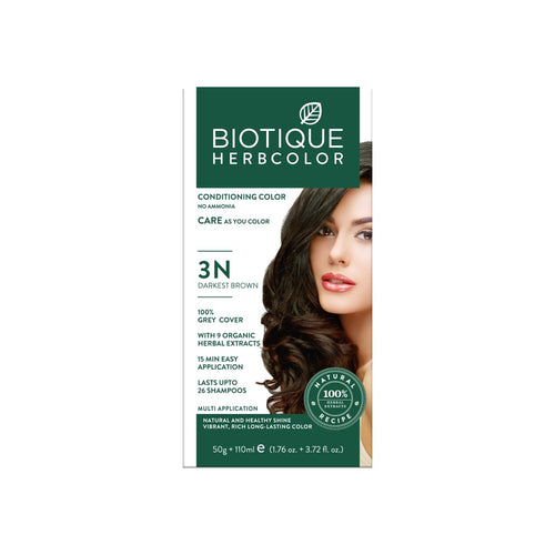 Biotique Herbcolor Conditioning Hair Colour l Ammonia Free Hair Color l 9 Organic Herbal Extracts l Natural and Healthy Shine l 50g + 110ml