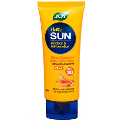 Joy Hello Sun Sunblock & Anti Tan Sunscreen Lotion, SPF 30 PA+++