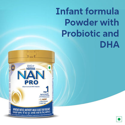 NAN PRO Stage 1 Infant Formula Milk Powder for babies (Up to 6 months) - with Probiotic, 400g Tin with Smartlid
