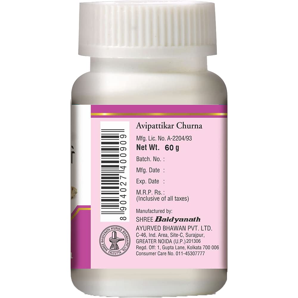 Baidyanath Ayurved Avipattikar Churna - 60 g | Helpful in Hyper-Acidity & Indigestion
