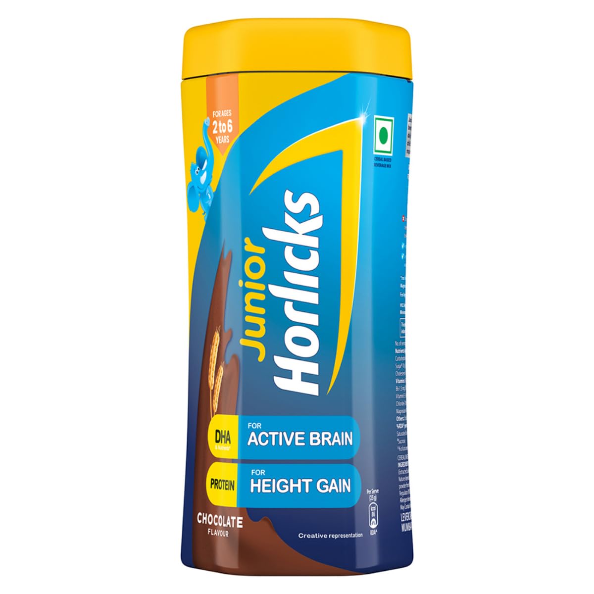 Junior Horlicks Chocolate Nutrition Drink 500g, Nutrition for Toddlers & Young kids (2-6 years) for Supporting Growth