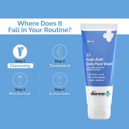 The Derma Co 1% Kojic Acid Face Wash | For All Skin Types | 100 ml
