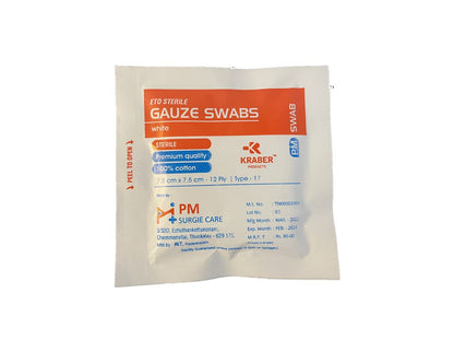 STERILE GAUZE SIZE 7.5CM X 7.5CM 12PLY  1count
