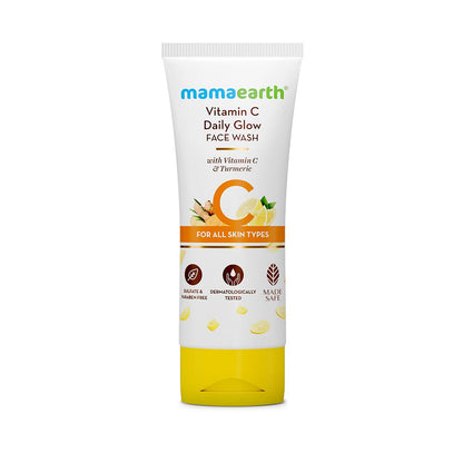 Mamaearth Vitamin C Face Wash with Vitamin C and Turmeric for Skin Illumination - 100 ml | Brightens skin | Evens Tone | Makes skin Glow