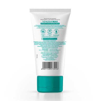 Dr. Reddy's Venusia Max Intensive Moisturizing Cream | Enriched with 4D Hyaluronic Acid & Polyglutamic Acid |For Face & Body | Dry to Very Dry Skin | 150 g