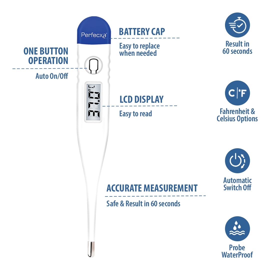 Waterproof Digital Thermometer for Kids and Adults  (1count)
