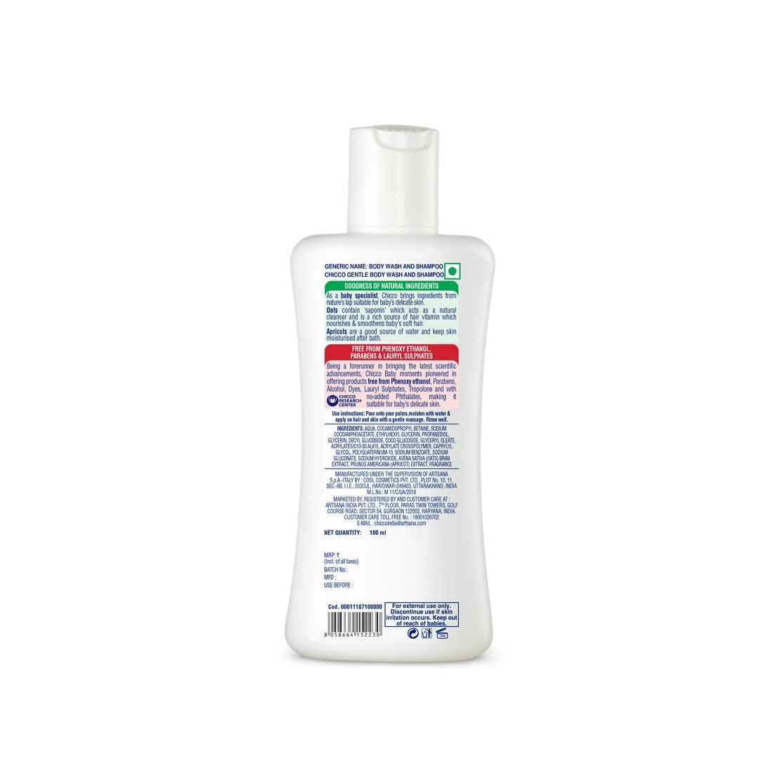 CHICCO BM GENTLE BODYWASH & SHAMPOO100ML