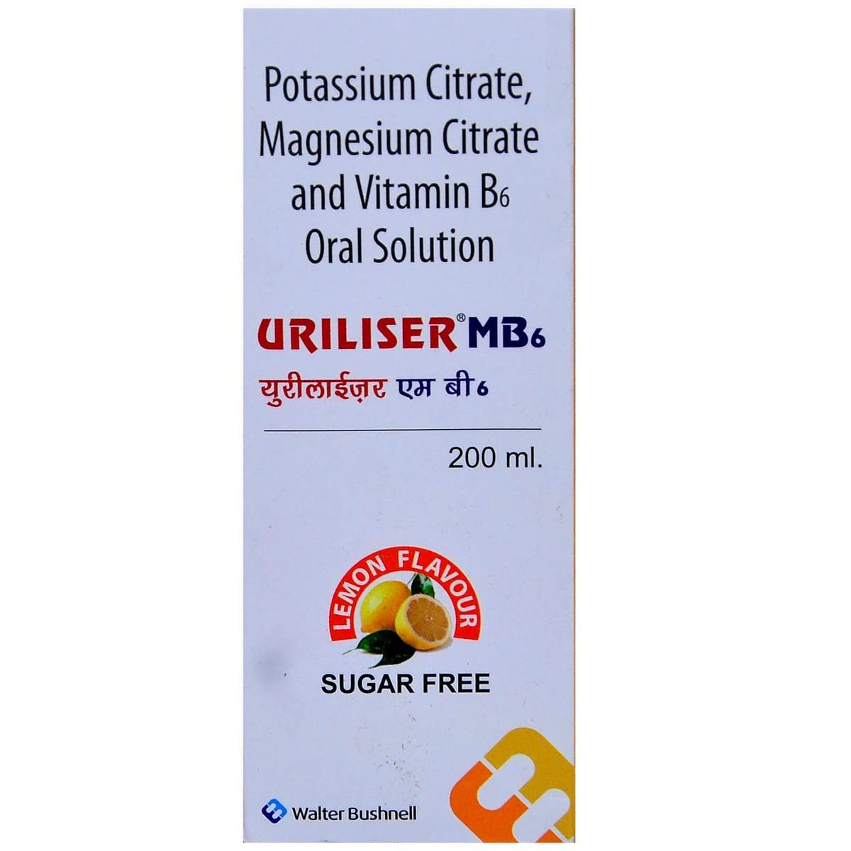 Uriliser MB6 S/F Lemon Flav - Bottle of 200 ml Solution