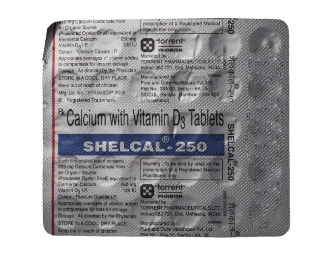 Shelcal-250 - Strip of 30 Tablets