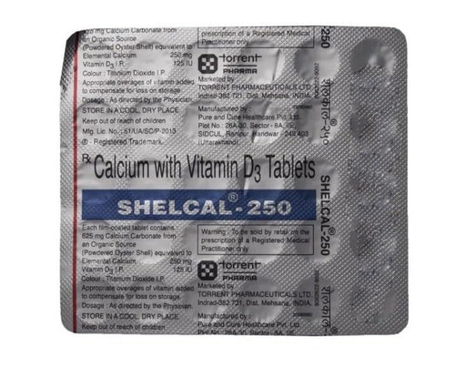 Shelcal-250 - Strip of 30 Tablets