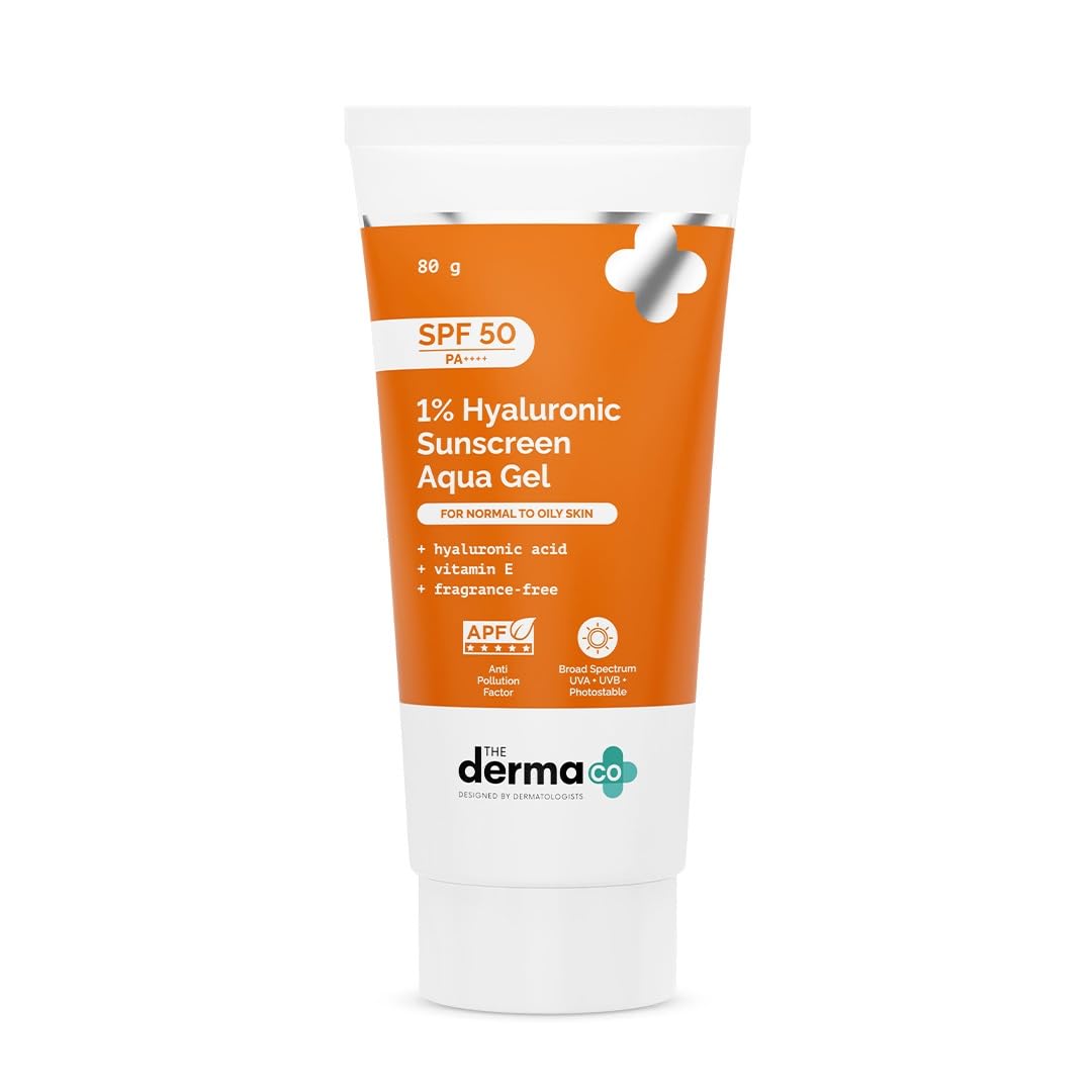 The Derma Co 1% Hyaluronic Sunscreen Aqua Gel SPF 50 PA++++ | 30 g