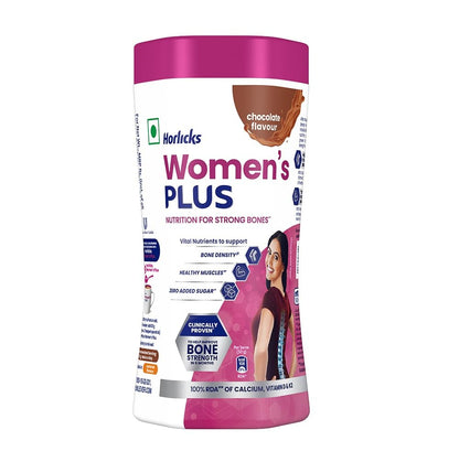 Horlicks Women's Plus Chocolate Nutrition Drink 400 g Jar, Nutrition for strong Bones with 100% daily Calcium & Vitamin D - No Added Sugar