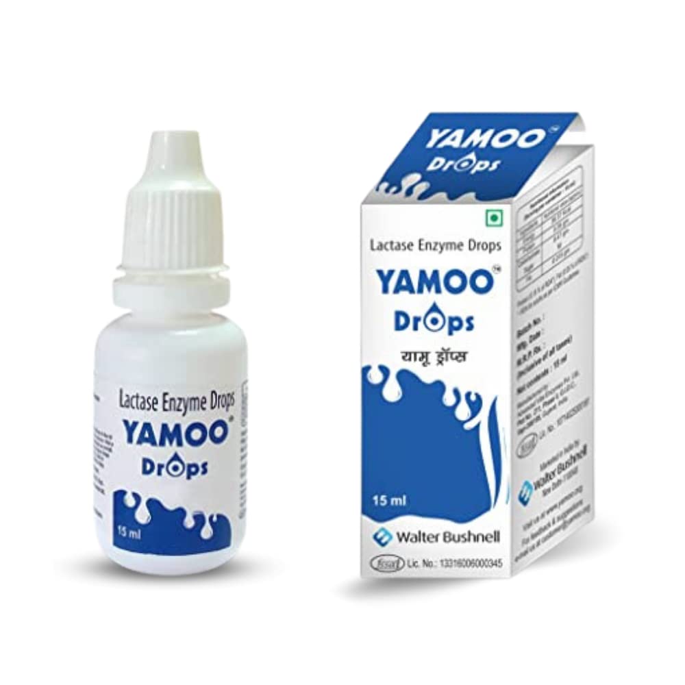 drops, Lactase enzyme drops, Prevent infant colic, alleviates gas, bloating, abdominal pain, dietary supplement, 600 FCC units, drops,suitable for both adults and infants,15 ml