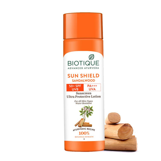 Biotique Bio Sandalwood Sunscreen Ultra Soothing Face Lotion, SPF 50+ |Ultra Protective Lotion| 120ml