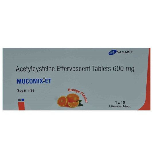 Mucomix ET Effervescent Orange Sugar Free - Strip of 10 Tablets