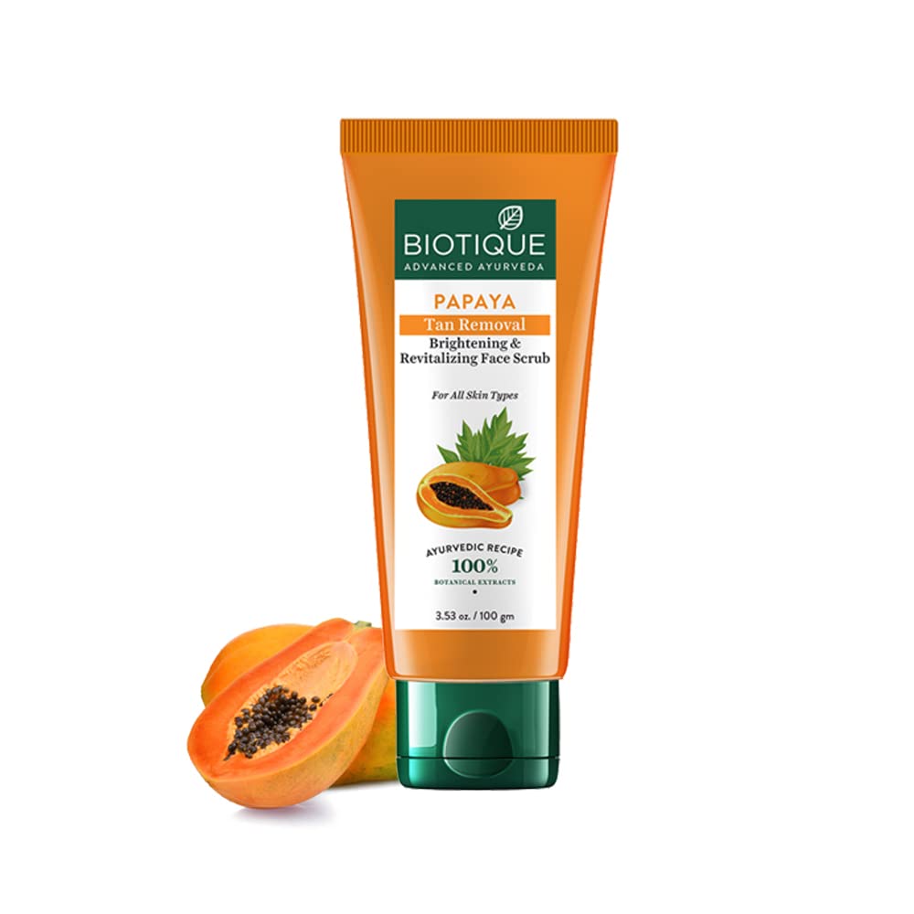 Biotique Papaya Tan Removal Brightening & Revitalizing Face Scrub 100Gm