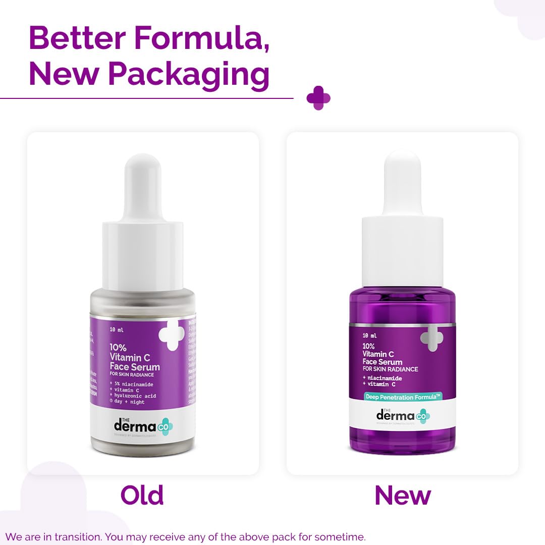 The Derma Co 10% Vitamin C Face Serum with 5% Niacinamide | Brightens Skin | All Skin Types |