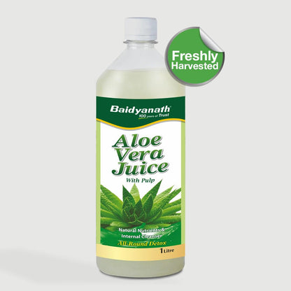 Baidyanath Aloe Vera Juice (with Pulp)- 1000ML | No Added Sugar | Source of Natural Nutrients, Boosts Immunity & Digestion