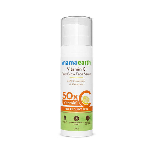 Mamaearth Vitamin C Daily Glow Face Serum for Men & Women - Vitamin C Serum for Glowing Skin, Oily Skin & Dark Spots, With 50x Vitamin C -30ml