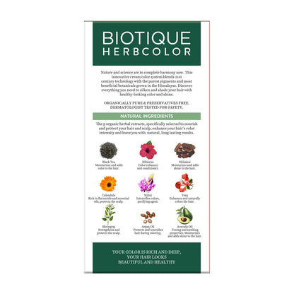 Biotique Herbcolor Conditioning Hair Colour l Ammonia Free Hair Color l 9 Organic Herbal Extracts l Natural and Healthy Shine l 50g + 110ml